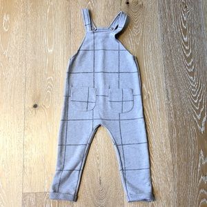 EUC Zara jersey harem overalls. Window pane plaid. Size 3-4y.